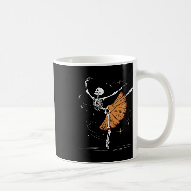 Dancing Skeleton Byllerina Byllet Dance Halloween Kaffemugg (Höger)