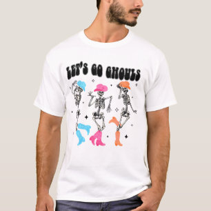 Dancing Skeleton Cowboy Låt oss Go Ghouls Western T Shirt