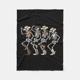 Dancing Skeleton Cowboys Westernare Land Rodeo Hal Fleecefilt