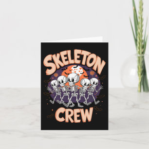 Dancing Skeleton Crew Halloween fest Roligt Spooky Kort