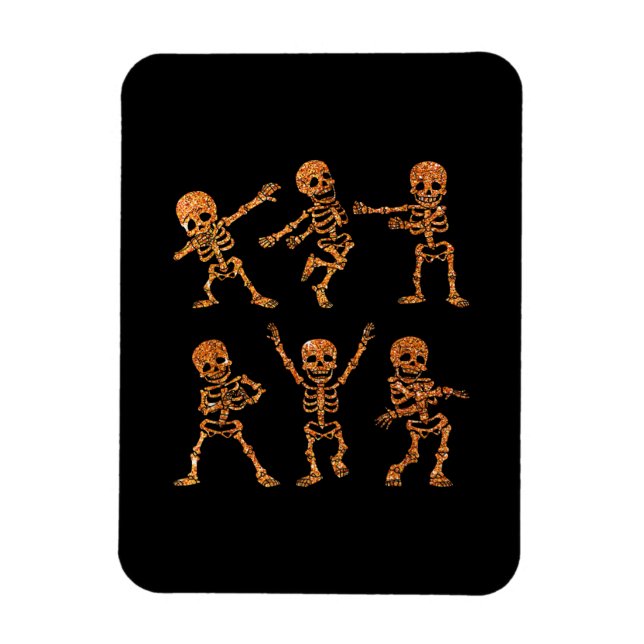 Dancing Skeleton Dabbing Skeletons Dance Gift Magnet (Vertikal)