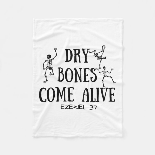 Dancing Skeleton Dry Bones Kom Alive Bible Verse Fleecefilt (Framsidan)