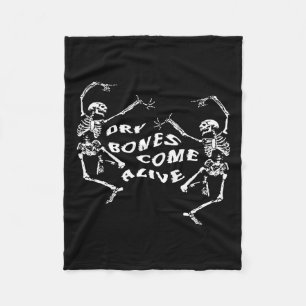 Dancing Skeleton Dry Bones Kom Alive Bible Verse Fleecefilt