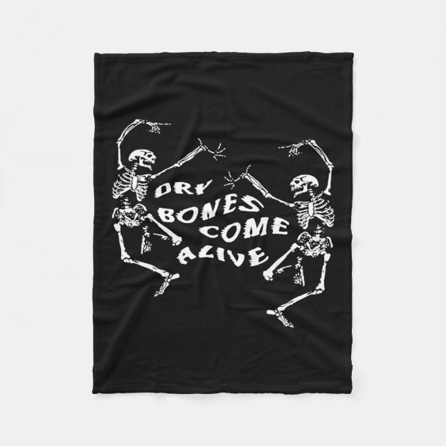 Dancing Skeleton Dry Bones Kom Alive Bible Verse Fleecefilt (Framsidan)