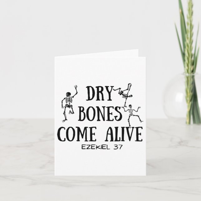 Dancing Skeleton Dry Bones Kom Alive Bible Verse Kort (Framsida)