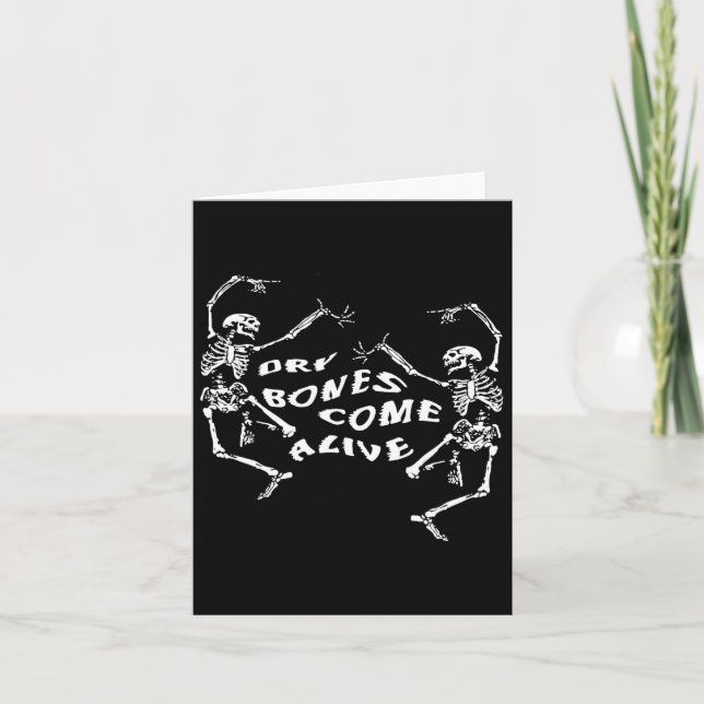Dancing Skeleton Dry Bones Kom Alive Bible Verse Kort (Framsida)