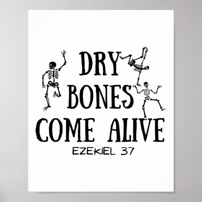 Dancing Skeleton Dry Bones Kom Alive Bible Verse Poster (Framsidan)
