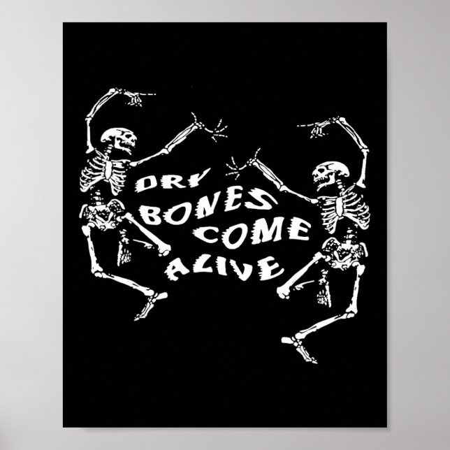 Dancing Skeleton Dry Bones Kom Alive Bible Verse Poster (Framsidan)