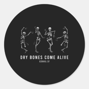 Dancing Skeleton Dry Bones Kom Alive Christian Ha Runt Klistermärke