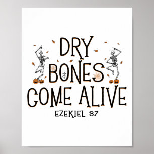 Dancing Skeleton Dry Bones Kom Alive Halloween Ch Poster