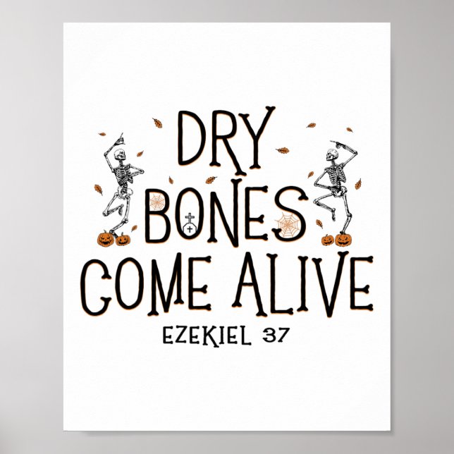 Dancing Skeleton Dry Bones Kom Alive Halloween Ch Poster (Framsidan)