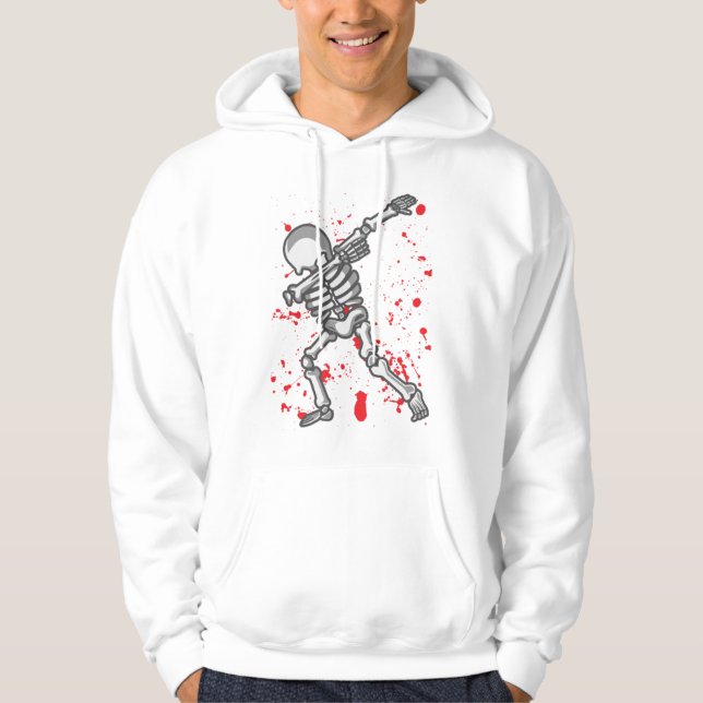 Dancing Skeleton Funny Halloween Hoodie (Framsida)
