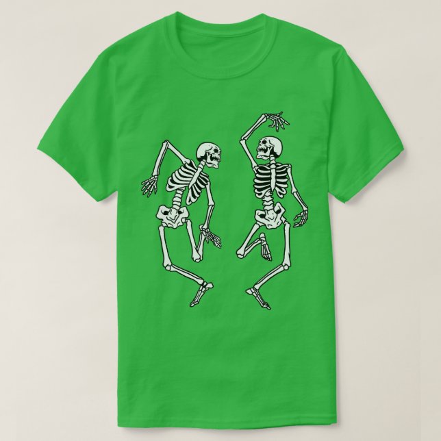 Dancing Skeleton Gothic Goth Spooky Womens Hallowe T Shirt (Design framsida)