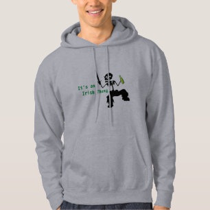 Dancing Skeleton Grönt Beer, Funny St. Patrick's Hoodie