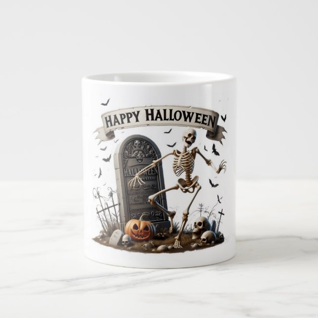 Dancing Skeleton Halloween Design Jumbo Mugg (Framsidan)