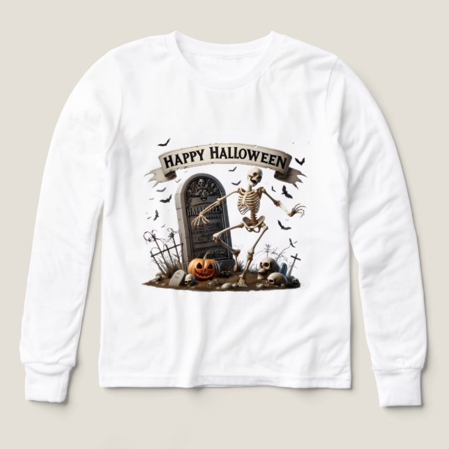 Dancing Skeleton Halloween Design T Shirt (Design framsida)