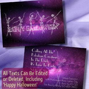 Dancing Skeleton Halloween fest Costume Party Inbjudningar