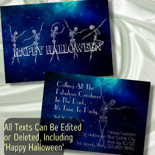 Dancing skeleton Halloween fest Dance Party coola Inbjudningar