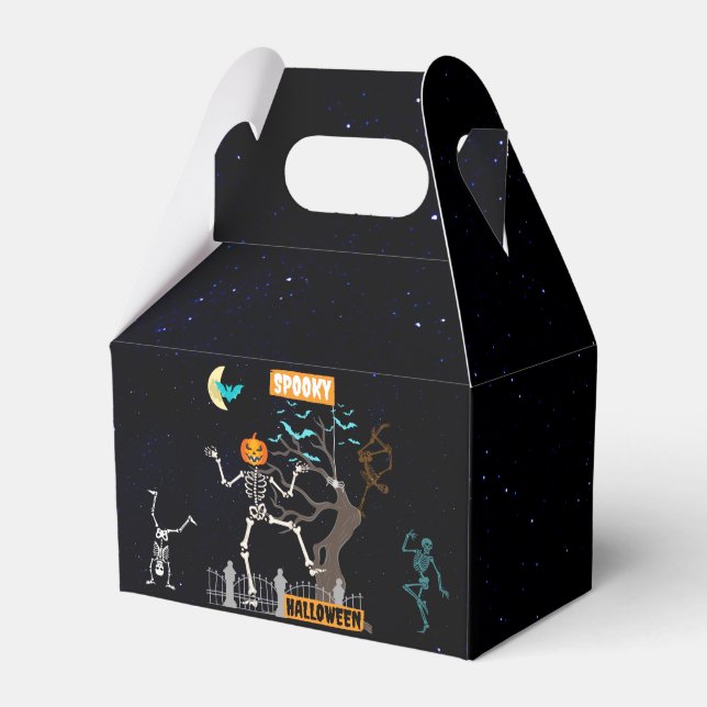 Dancing Skeleton Halloween fest Favor Box Presentaskar (Framsidan Sidan)