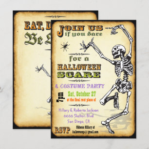 Dancing Skeleton Halloween fest inbjudningar