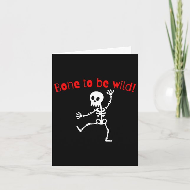 Dancing Skeleton Halloween Funny Bone Vild Kort (Framsida)