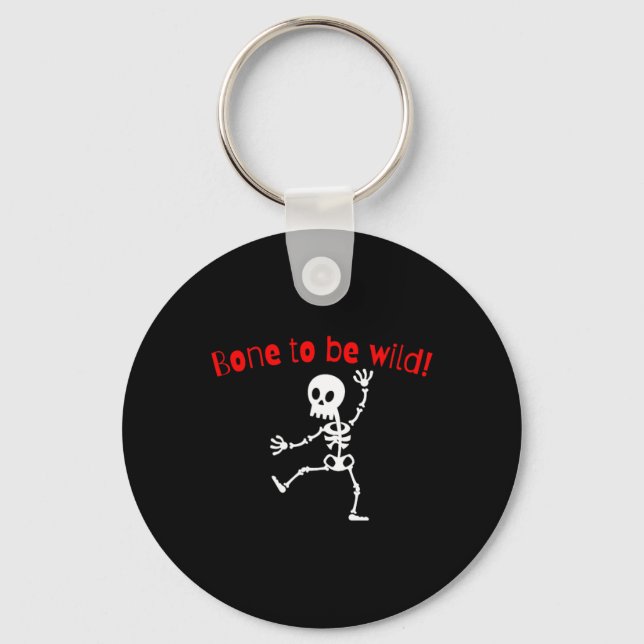 Dancing Skeleton Halloween Funny Bone Vild Nyckelring (Framsida)