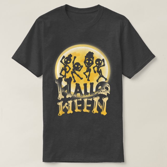Dancing Skeleton-Halloween-Happy halloween 2022 T Shirt (Design framsida)