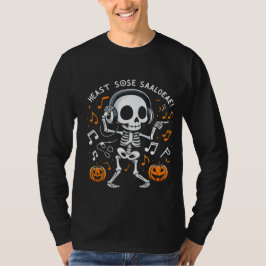 Dancing Skeleton Halloween Music Party T-Shirt