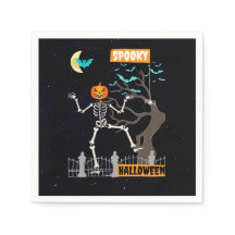 Dancing Skeleton Halloween Pappra Napkins
