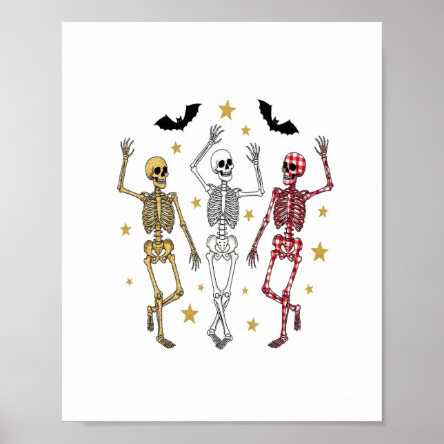 Dancing Skeleton Halloween Poster (Framsidan)