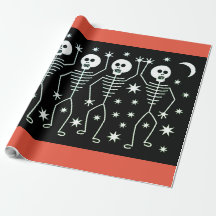 DANCING SKELETON HALLOWEEN Wrapping Papper