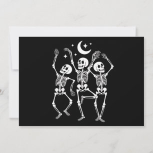 Dancing Skeleton Happy halloween Fall Skull Inbjudningar