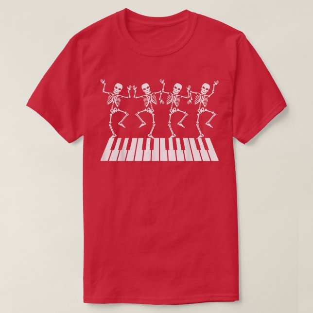 Dancing Skeleton in Piano Tshirt T-Shirt (Design framsida)