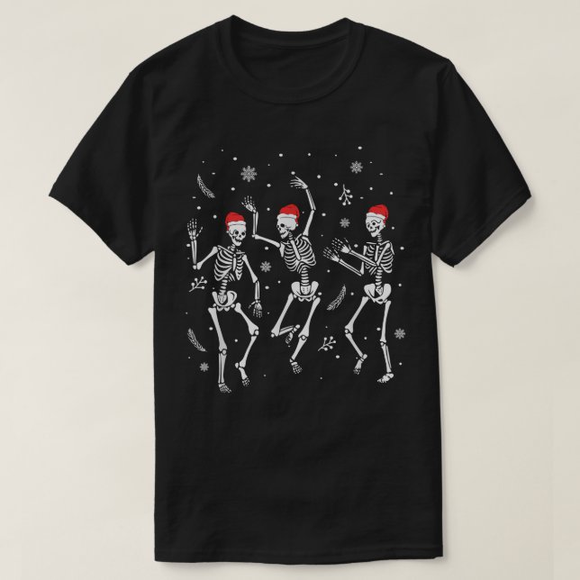 Dancing Skeleton jul 2021 Spooky Funny Chris T Shirt (Design framsida)