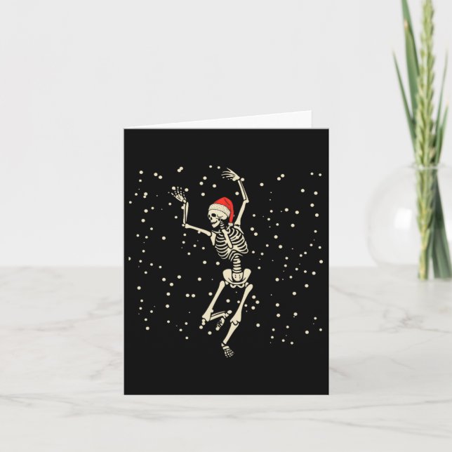 Dancing Skeleton jul Kort (Framsida)