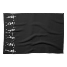 Dancing Skeleton Kitchen Towel (svart)
