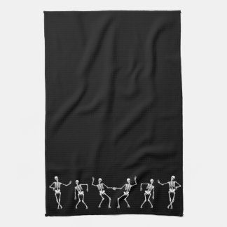 Dancing Skeleton Kitchen Towel (svart) Kökshandduk