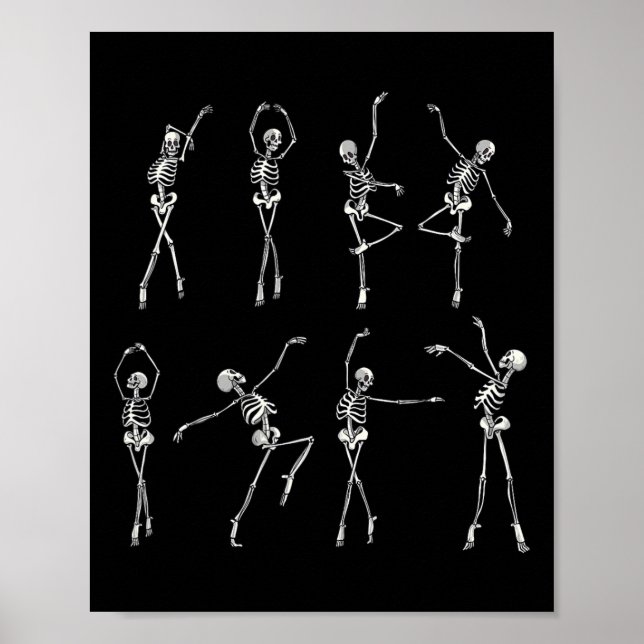 Dancing Skeleton Llerinas Halloween Costume Llet G Poster (Framsidan)