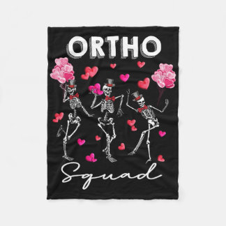 Dancing Skeleton Ortho Squad Orthopedic Valentine' Fleecefilt