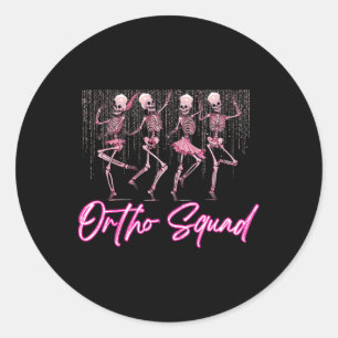 Dancing Skeleton Ortho Squad Orthopedic Valentine' Runt Klistermärke