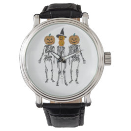Dancing Skeleton Pumpkin Head Funny Halloween Armbandsur