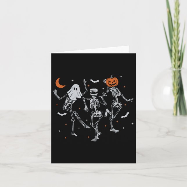 Dancing Skeleton Spooky Season Kort (Framsida)