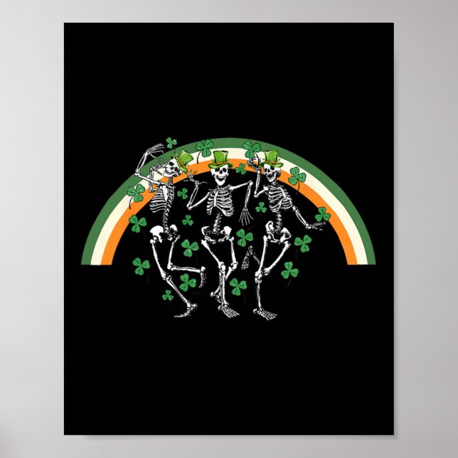 Dancing Skeleton St Paddy's Day Irish Beer Drinkin Poster (Framsidan)
