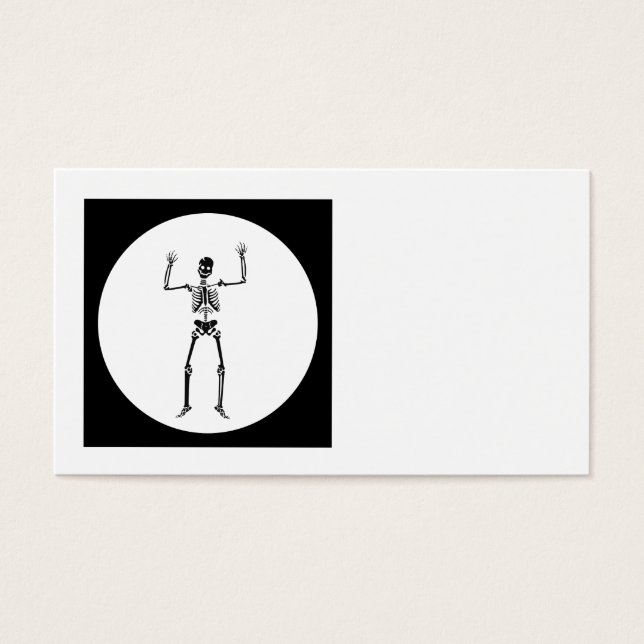 Dancing Skeleton Visitkort (Framsidan)