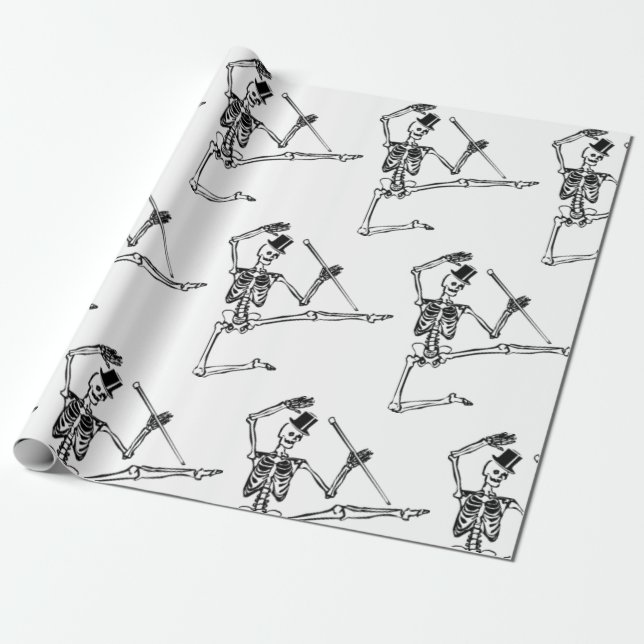 DANCING SKELETON Wrappa Papprare Presentpapper (Utrullad)