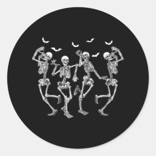 Dancing Skeletons Dance Challeng För manar Runt Klistermärke