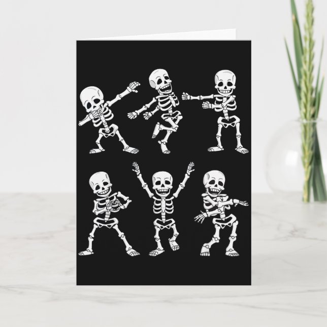 Dancing Skeletons Dance Challenge Boys Girl Kids H Kort (Framsida)
