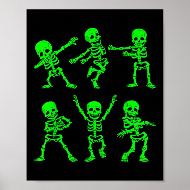Dancing Skeletons Dance Challenge Girl Boys Kids H Poster (Framsidan)