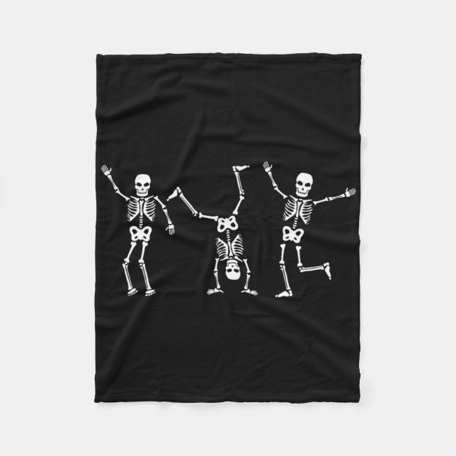 Dancing Skeletons Dance Challenge Halloween Scary Fleecefilt (Framsidan)