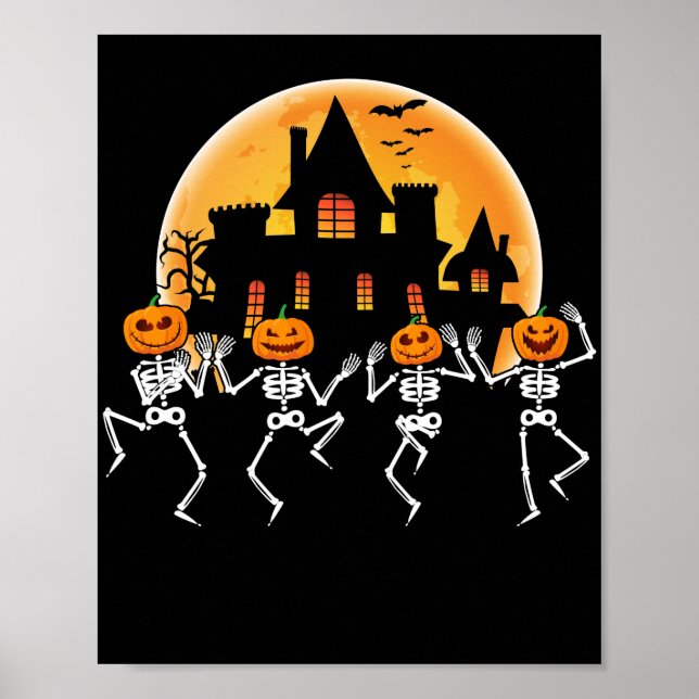 Dancing Skeletons Dance Challenge Halloween Scary Poster (Framsidan)